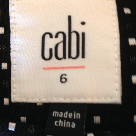 Cabi Dot Print Cropped Slack Pants Side Zip Black/White 6 - Picture 5 of 8